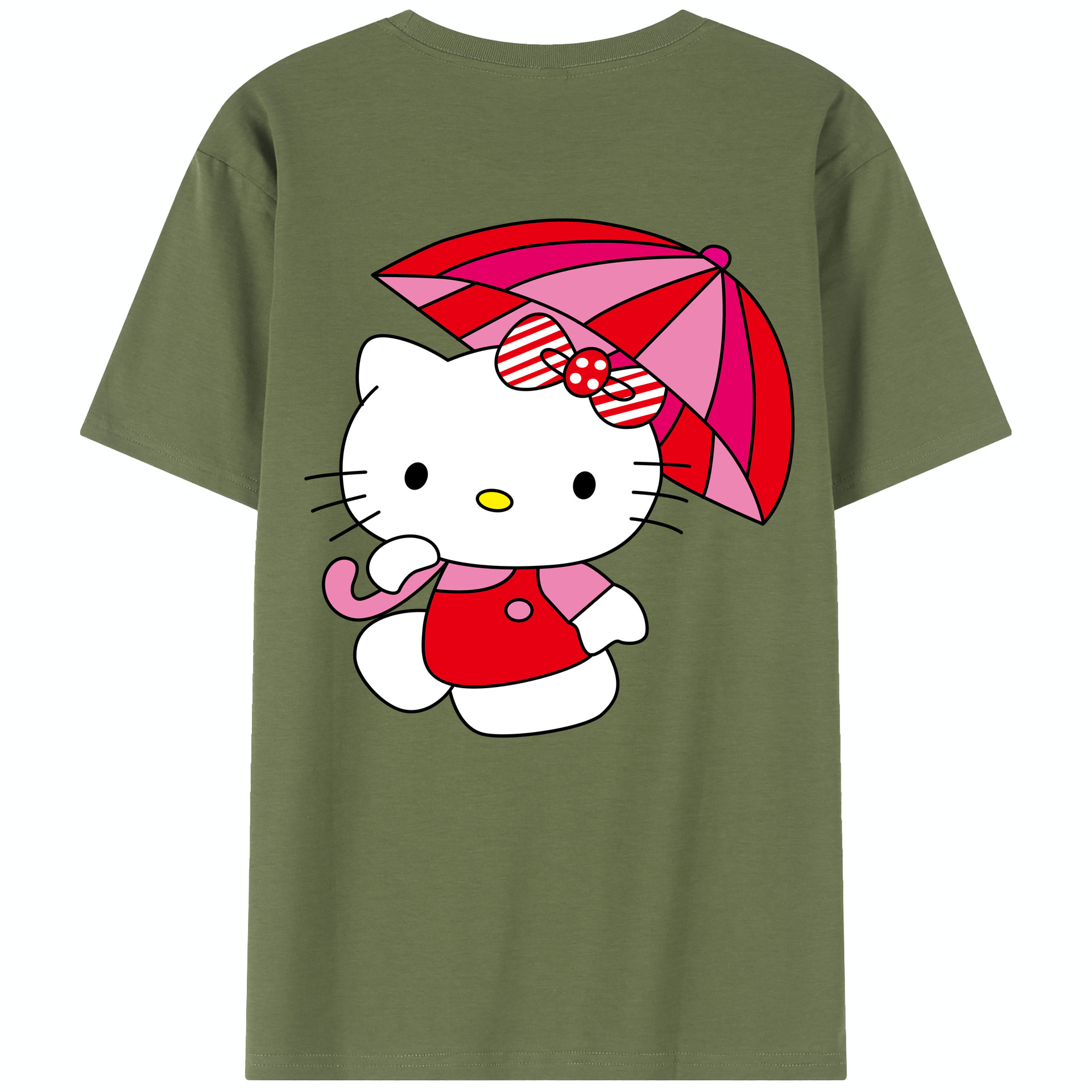 （画像用） Hello Kitty ハローキティ 綿100％半袖Tシャツ（背面プリント）